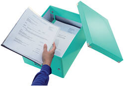 Opbergbox Leitz WOW Click & Store 281x200x370mm ijsblauw