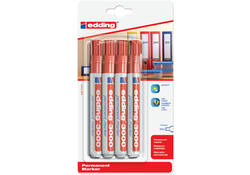 Viltstift edding 3000 rond 1.5-3mm rood blister à 4 stuk