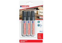 Viltstift edding 500 schuin 2-7mm zwart blister à 3 stuks
