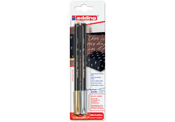 Fineliner edding 1200 053-054 fijn zilver en goud blister à 2 stuks