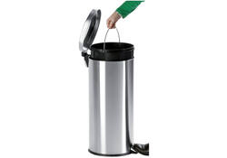 Afvalbak pedaalemmer RVS rond 20 liter
