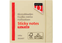 Memoblok Quantore 76x76mm geel