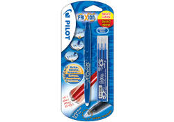 Rollerpen PILOT friXion medium blauw blister à 1 stuk + 3 vullingen