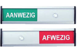 Infobord aanwezig/afwezig 125x30mm