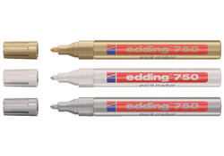 Viltstift edding 750 lakmarker rond 2-4mm wit