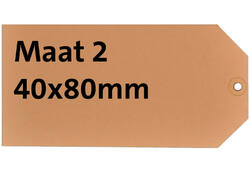 Label karton nr2 200gr 40x80mm chamois 1000stuks