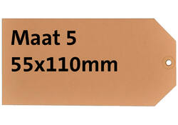 Label karton nr5 200gr 55x110mm chamois 1000stuks