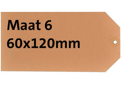 Label karton nr6 200gr 60x120mm chamois 1000stuks