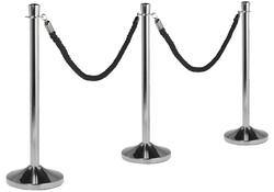 Afzetkoord Securit 150cm zwart met chroome knop