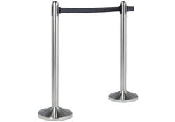 Afzetpaal Securit RVS met rolband 210cm zwart