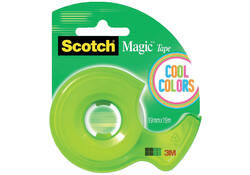 Plakband Scotch 810 19mmx19m onzichtbaar + handdispenser Cool Colors