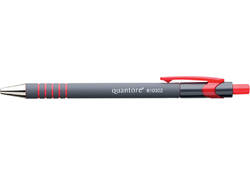 Balpen Quantore rubbergrip drukknop rood medium