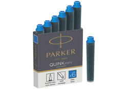 Inktpatroon Parker Quink mini tbv Parker esprit koningsblauw pak à 6 stuks