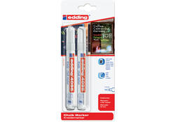 Krijtstift edding 4095 rond 2-3mm wit blister à 2 stuks
