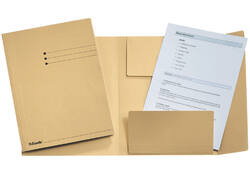 Dossiermap Esselte A4 3 kleppen manilla 275gr beige