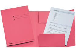 Dossiermap Esselte A4 3 kleppen manilla 275gr roze