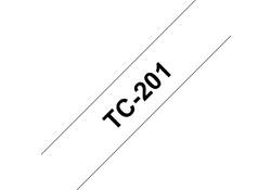 Labeltape Brother P-touch TC-201 12mm zwart op wit