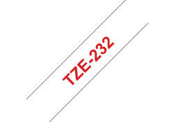 Labeltape Brother P-touch TZE-232 12mm rood op wit