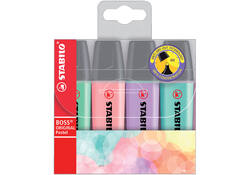 Markeerstift STABILO BOSS Original 70/4 pastel assorti etui à 4 stuks