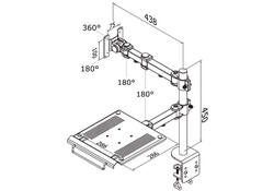 Laptoparm Neomounts D960 10-27" met klem zwart