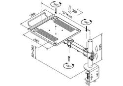 Laptoparm Neomounts D100 met klem zwart