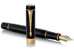 Vulpen Parker Duofold Classic black 18k GT fijn