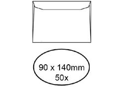 Envelop Quantore voor visitekaartjes 90x140mm 95gr wit 50st.