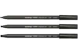 Kalligrafiepen edding 1255 zwart 3 lijndiktes 2.0 - 3.5 - 5.0mm blister à 3 stuks