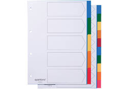 Tabbladen Quantore 4-gaats 5-delig assorti tabs PP