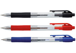 Balpen Quantore Grip drukknop zwart medium