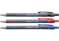 Balpen Quantore rubbergrip drukknop rood medium