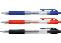 Gelschrijver Quantore grip drukknop 0.7mm blauw
