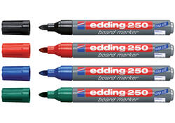 Viltstift edding 250 whiteboard rond 1.5-3mm assorti etui à 4 stuks