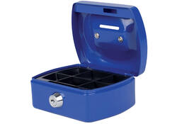 Geldkist Pavo met muntgleuf 125x95x60mm blauw