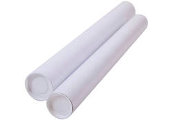 Verzendkoker CleverPack A2 450x50x1.5 met doppen wit pak à 5 stuks