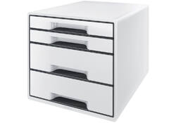 Ladenblok Leitz Wow Cube A4 maxi 4 laden wit/zwart