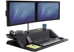 Zit-Sta monitorarm Fellowes dubbel zwart