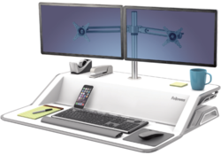 Zit-Sta monitorarm Fellowes dubbel zwart