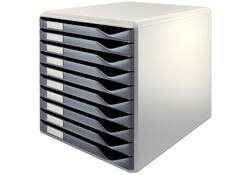 Ladenblok Leitz A4 10 laden donkergrijs/wit