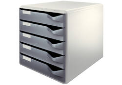 Ladenblok Leitz A4 5 laden donkergrijs/wit