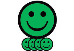 Magneet smiley 50mm emotie blij groen