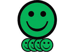 Magneet smiley 75mm emotie blij groen