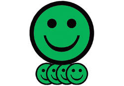 Magneet smiley 25mm emotie blij groen