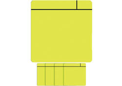 Magneet scrum 75x75mm geel
