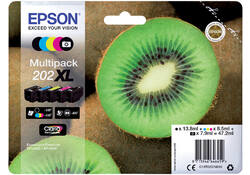 Inktcartridge Epson 202XL T02G74 zwart + 3 kleuren + foto zwart