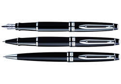 Rollerpen Waterman Expert black lacquer CT fijn