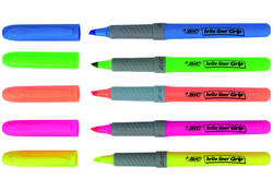 Markeerstift Bic brite liner grip oranje