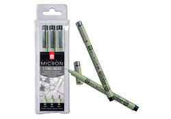 Fineliner Sakura pigma micron blister 3 stuks zwart