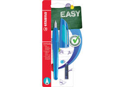 Vulpen STABILO Easybuddy rechtshandig medium donkerblauw/lichtblauw blister à 1 stuk