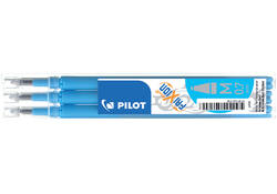 Rollerpenvulling PILOT friXion medium lichtblauw set à 3 stuks